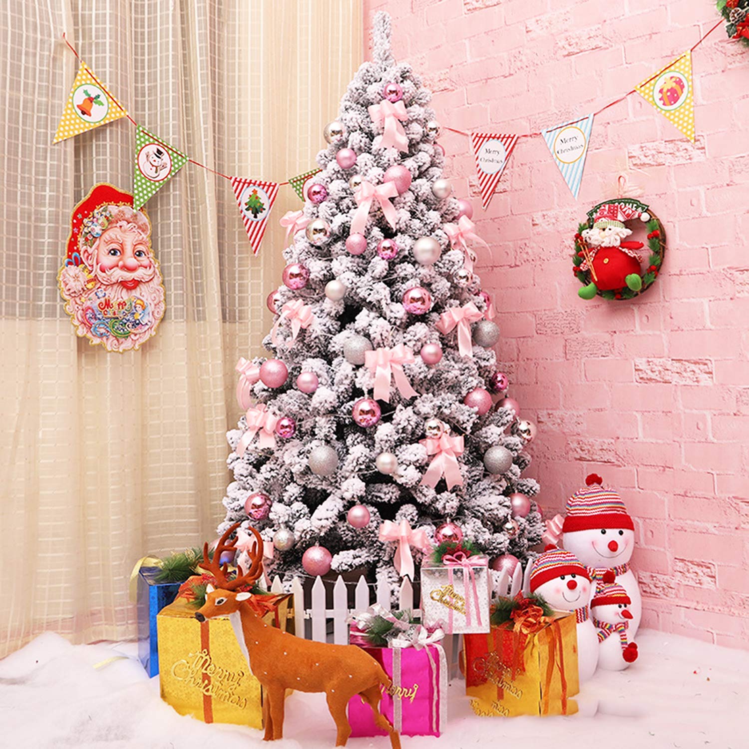 Amazon.co.jp: クリスマスツリー、オーナメント付きクリスマスツリー